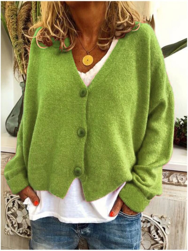 Thicker Knitted Cardigan Rich Color Women Knitwear